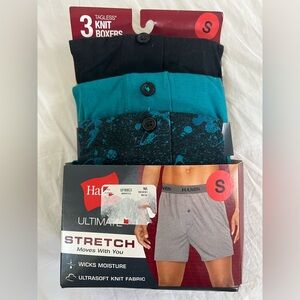 🔥HANES VALUE 3 PACK MENS KNIT TAGLESS BOXER BRIEFS SIZE SMALL 28"-30" NIP $32